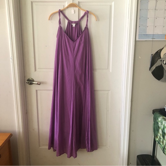Garnet Hill Lavender soft lined maxi tent trapeze dress - Picture 1 of 3